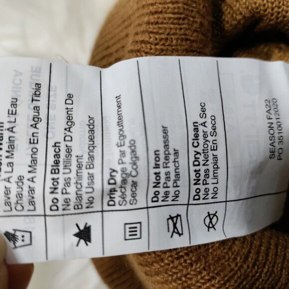 Carhartt Patch Logo Ribbed Knit Cuffed Beanie Brown Men's One Size - Picture 6 of 7